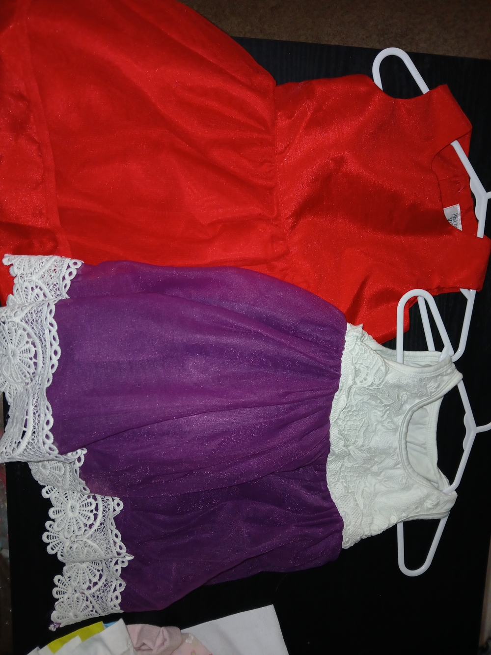 Carter's Red and Purple Girls' Lace-Trim Party Dresses